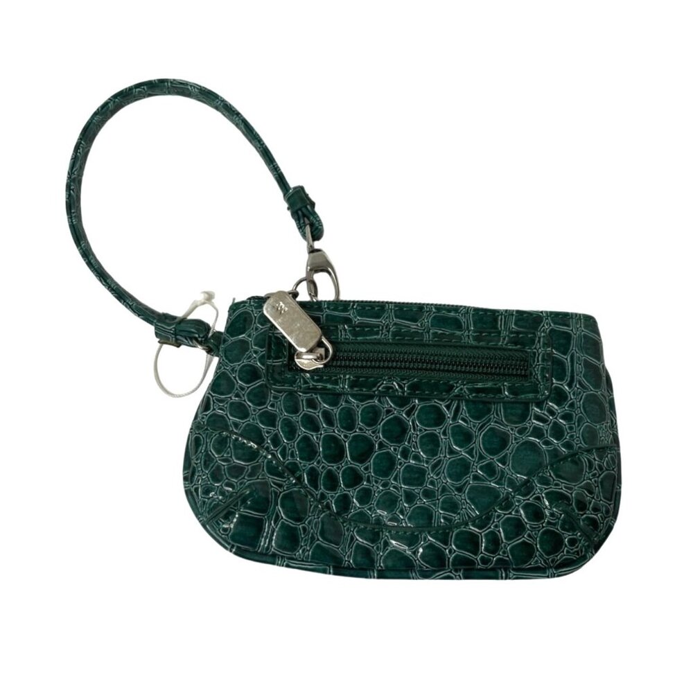 NWOT Vintage 90s NY&Co Faux Leather Croc Print Wristlet Purse